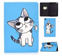Succtop Custodia Galaxy Tab A 8" 2019 Cover Pelle PU Portafoglio Funzione Stand Magnetico Flip Case Cover per Samsung Galaxy Tab A 2019 8.0 Pollice SM-T290/SM-T295 Blue Cat