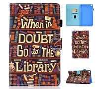 Succtop Custodia Galaxy Tab A 8 Pollici 2019 Cover in Pelle Portafoglio Case Flip Stand Custodia per Tablet con Porta Penna per Samsung Galaxy Tab A 2019 8.0" SM-T290/SM-T295 Biblioteca