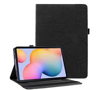 Succtop Custodia Galaxy Tab S6 Lite 10.4 Flip Portafoglio Custodia Cover Supporto Tablet Cover Case con Portapenne Samsung Galaxy Tab 6 Lite 2020 SM-P610/SM-P615 Mandala Flower Emboess Nero