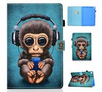 Succtop Custodia iPad 10,2 7a/8a Generazione 2019/2020, PU Pelle Flip Cover Case Auto Sonno/Sveglia Portafoglio Tavoletta Custodia per iPad Air 3/ iPad PRO 10.5 Pollici 2017,Musica Scimmia