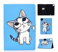 Succtop Custodia iPad PRO 11 Pollici 2018/2020, PU Pelle Auto Svegliati/Sonno Penna Flip Ultra Sottile Portafoglio Magnetica Custodia Protettiva Cover Tavoletta iPad PRO 11 Pollici, Blue Cat