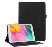 Succtop Custodia Samsung Galaxy Tab A 2019 da 8 Pollici Mandala Flower Emboess Flip Portafoglio Custodia Supporto Tablet Custodia con Portapenne Samsung Galaxy Tab A 8.0 2019 SM-T290/SM-T295 Nero