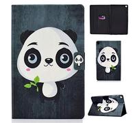 Succtop Custodia Samsung Tab A 10.1 Pollici 2019 Cover Pelle PU Flip Stand Tablet Case con Cintura Antiscivolo e Slot Schede per Samsung Galaxy Tab A 2019 10.1" SM-T510 SM-T515 cute Panda