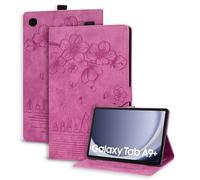 Succtopy Custodia Galaxy Tab A9+/A9 Plus 11" 2023 Cover in Pelle PU Flip Portafoglio con Porta Penna Custodia Protettiva con Slot Card Galaxy Tab A9+ SM-X210/X215/X216 Rosso Rosa