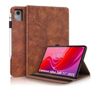 Succtopy Custodia per Lenovo Idea Tab 11 Pollici 2025 TB-336ZU TB-336FU Cover in Pelle PU con Porta Penna Case Protettiva con Funzione di Supporto per Lenovo Idea Tab 2025 11 Pollici Marrone
