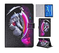 Succtopy Custodia per Lenovo Tab M10 FHD Plus 10.3 2020, PU Leather Folio Flip Standing Tablet Lenovo M10 Plus Case, Magnetic Lightweight Smart Cover Lenovo Tab M10 Plus TB-X606F/X606X, Gatto Viola