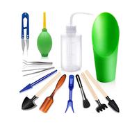 Succulent Care Tools, Mini Garden Tool Set, Transplanting Tool Set, Succulent Care Kit, Multipurpose, 14 Pieces (Green)