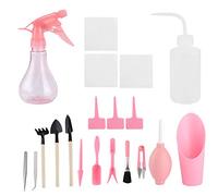 Succulent Plants Tools Kit Premium Quality Lightweight Durable Transplanting Gardening Tool Set for Bonsai Indoor Small Plants ABS Material 19Pcs Set Blue Pink (Rosa)