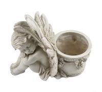 Succulent - Sistema di drenaggio con ali d'angelo, 24 cm, angelo sinistro | Dimensioni compatte da 24,5 cm, perfetto per davanzali, balconi, scrivanie, piccoli spazi di giardinaggio