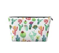 Succulente del cactus dell'acquerello, Borsa da toilette Borsa per trucco Borsa per cosmetici Borsa da toilette da viaggio portatile