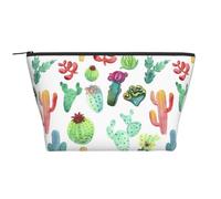 Succulente del cactus dell'acquerello, Borsa da toilette Borsa per trucco Borsa per cosmetici Borsa da toilette da viaggio portatile