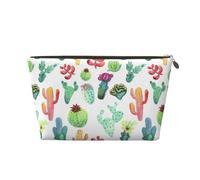 Succulente del cactus dell'acquerello, Borsa per il trucco Borsa per cosmetici Borsa da toilette da viaggio portatile Borsa da toilette