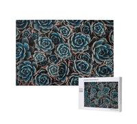 Succulente fresche stampate,Puzzle in legno da 1000 pezzi per famiglie, puzzle per adulti e adolescenti
