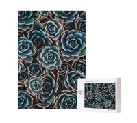 Succulente fresche stampate,Puzzle in legno da 300 pezzi per adulti e adolescenti