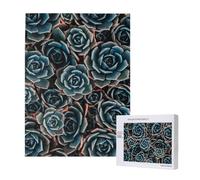 Succulente fresche stampate,Puzzle in legno da 500 pezzi per adulti e adolescenti