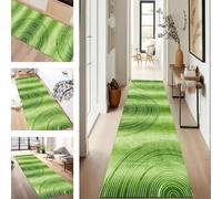 SUCERU Tappeto Passatoia per Corridoio Antiscivolo Tappeto Runner Verde Bianco Lavabile Tappeto Cucina 80X450CM Camera da Letto Porta d'Ingresso Tappeto Soggiorno Tappeti Runner Tappetini