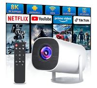 Sucetiho Mini proiettore con WiFi e Bluetooth, proiettore portatile per esterni supporta 4K/8K con sistema Android, Smart Proyector per Home Theater, presentazione aziendale, Gmaing