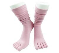 SUCHUANGUANG Calze a Tubo Lunghe a Cinque Dita da Donna Calze da Equitazione in Cotone Yoga Separate con Punta Tinta Unita