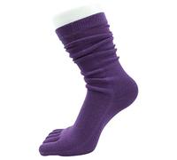 SUCHUANGUANG Calze a Tubo Lunghe a Cinque Dita da Donna Calze da Equitazione in Cotone Yoga Separate con Punta Tinta Unita
