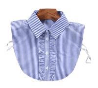 SUCHUANGUANG Camicia con Colletto in Pizzo a Righe di Nuova Moda da Donna Cravatta con Colletto Finto Vie Detacha