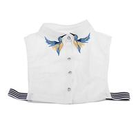 SUCHUANGUANG Camicia da Donna Cravatta con Colletto Finto Moda Pesante Ricamo di Uccelli con Cristalli per Cucire Detacha