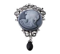 SUCHUANGUANG Elegante spilla con cammeo antico ciondolo vintage smaltato spille borse vestiti spilla gioielli decorazione regalo per donne ragazzo ragazza, 5.3x8.0/2.09''x3.15'', Metallo