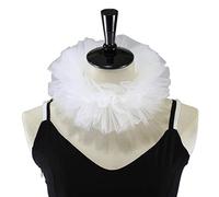 SUCHUANGUANG Girocollo da Donna in Tulle con Volant e Colletto Finto a Strati in Maglia, Costume Cosplay, Bianco