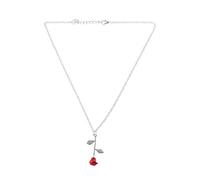 SUCHUANGUANG Moda 3D Collane con Ciondolo Rosa Bella e Bestia Collana Dorata Decorazione di Gioielli Regalo per Donne Ragazze Argento