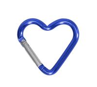 SUCHUANGUANG Moschettone a Forma di Cuore Clip in Lega di Alluminio Portachiavi Clip a Molla Moschettone da Campeggio Clip per Zaino Moschettone Resistente Blu