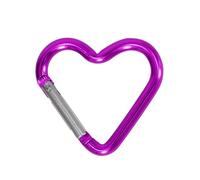 SUCHUANGUANG Moschettone a Forma di Cuore Clip Portachiavi in Lega di Alluminio Moschettone a Molla Moschettone da Campeggio Clip per Zaino Moschettone Resistente Viola