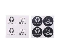 SUCHUANGUANG Riciclare Cestino Simbolo Vinile Lettering Decalcomanie Adesivo per Bidoni Spazzatura Contenitore Complementi Arredo Casa Regalo Riciclare Adesivi Cestino Nero + Bianco