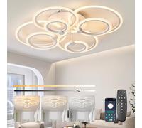 SUCIKORIO Plafoniera LED Soffitto Moderna, Dimmerabile 90W LED Lampada da Soffitto 2700K-6500K 5%-100% Lampadario Soggiorno 8 Girare in Acrilico Plafoniere Camera da Letto Con Telecomando e APP