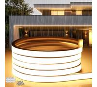SUCIKORIO Striscia LED Neon 3 Metri, Silicone Strisce Led Esterno Impermeabile Ignifugo IP65 Flessibil Luci Leds Camera da Letto 220V Luce Calda 3000K Tagliabile 120 LED/m LED-Strip Con Interruttore