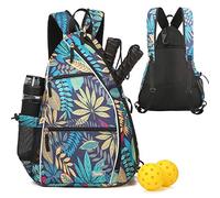 Sucipi Borsa per pickleball zaino per pickleball per donne uomini Pickleball Paddle zaino reversibile Pickleball borsa racchetta Pickleball borse per le signore, foglia viola, grande