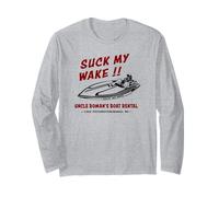 Suck My Wake Barca Grande All'aperto Divertente 1980 Uomo e Donna Maglia a Manica