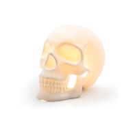 Suck UK Lampada a teschio | Luce teschio in ceramica | Decorazione domestica gotica | Lampada a LED USB a testa di scheletro a grandezza naturale