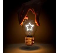 Suck UK | Lampada da tavolo ricaricabile | Lampade da tavolo a forma di stella | Luce USB e decorazione da scrivania a stella | Lampadina a batteria | Lampade senza fili e lampadina Edison LED | Luci
