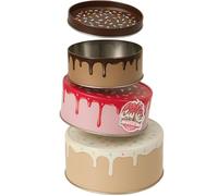 Suck UK Set di 3 scatole rotonde per biscotti, contenitore in metallo ermetico con coperchio ermetico, accessori da cucina per dolci