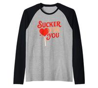 Sucker for You - Simpatico Motivo a Forma di Lecca-Lecca a Forma Maglia con Maniche Raglan