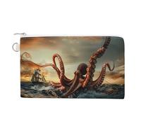 Suckers on The Day Polpo e marinai Portamonete Moda Canvas Pouch Portatile Portafoglio Trucco Borsa per Uomo Donna, Stile:, Taglia unica, Portamonete