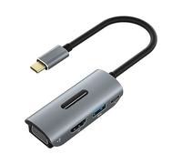 Suckoo Sostituzione 4 in 1 USBC a HDMI VGA USB3.0 PD Docking Station 1 in 4 Out Compatibile Computer Host Phone Laptop Mac TYPEC External HDMI Monitor TV Proiettore Cavo Splitter Hub 4K30HZ