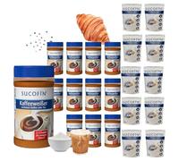 SUCOFIN Bianco caffè raffinato, caffè e tè, confezione da 22 (12 x 400 g) + (10 x 200 g sacchetti richiudibili)