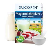 SUCOFIN Latte scremato in polvere 27 x 250 g, leggermente solubile, ideale come bianco caffè e per cucinare, cuocere, cereali, dessert, perfetto per ristorante, ufficio, casa, caffetteria, locanda