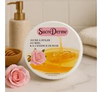 Sucre Derme - Cera Orientale con Zucchero - Depilazione Naturale - Pelle Sensibile & Zone Delicate - Facile da maneggiare - Miele e rosa - 250 g