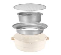 Sucritude Barbecue A Carbone - 32 CM Griglia Portatile Antiaderente,Fornello per Carbone - Per La Cottura Di Carne All'Aperto Su Patio Balcone Per Antipasti Di Carne Da Tavolo