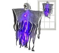Sucritude Decorazione Scheletro - Fantasma Volante Scheletrico,Luci Galleggianti con per Aule Giardini Feste in Maschera Cortili Pareti Cortili Carnevali