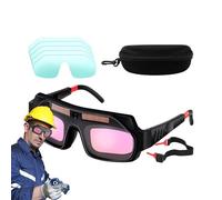 Sucritude Occhiali Di Sicurezza Saldatura,Occhiali Taglio Fiamma Con Auto-oscuramento - Maschera Visiera Arieggiata Regolabile Anti UV per Lavori di Costruzione Smerigliatura Industria Riparazione