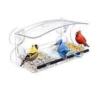 Suction Cup Bird Ƒeeder, Transparent Acrylic Window-Type Bird Feeder With Strong Sučtion Cup, Ɓird Spill-Proof Feeding Box Detachable Easy Move, For Outdoor Gardens Windowsills, 1 Feedeř