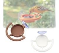 Suction Cup Bird Feeder Holder,Bird Feeder Window Suction Cup Holder for Seeds & Jelly,Windows Mount Outdoor Birds Feeders,Weather Proof & Easy to Clean Window Bird Feeders (Coffee+White)