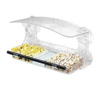Suction Cup Birds, Transparent Acrylic Window Bird Feeder with Strong Suction, 9.84x5.12x5.51inches, Detachable Leak Proof Food Box for Indoor Viewing, Patio, Backyard, Deck, Balcony, Apartment Use
